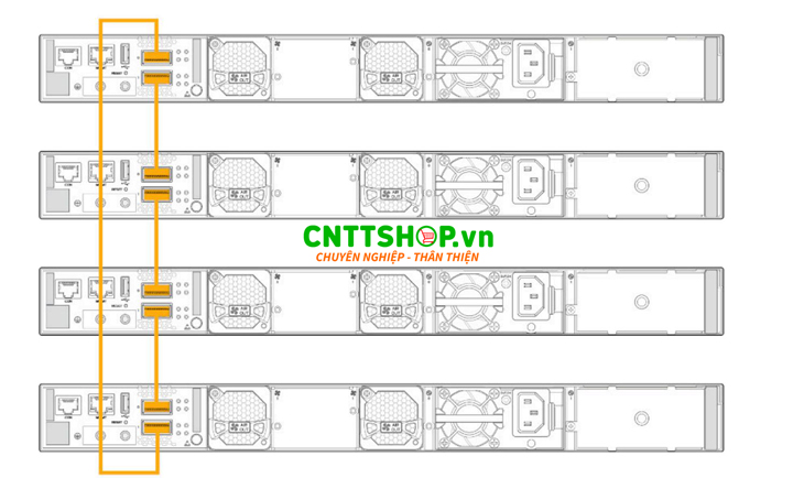 Juniper EX4400-48MXP hỗ trợ Virtual Chassis, cho phép xếp chồng lên đến 10 thiết bị thành một thiết bị duy nhất