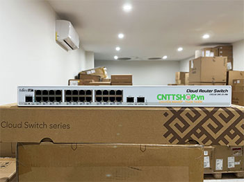 Switch Mikrotik CRS326-24G-2S+RM with 24 GE, 2 SFP+ port, SwOS / RouterOS