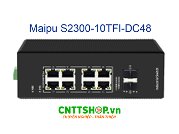 S2300-10TFI-DC48 Maipu managed industrial switch, 2x SFP, 8x Gigabit TX ports.