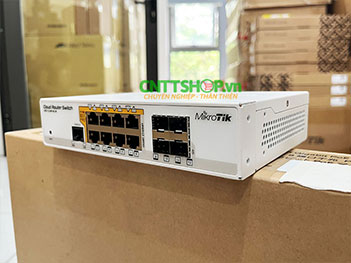 Switch Mikrotik CRS112-8P-4S-IN with 8x GE, 4x SFP port, RouterOS L5