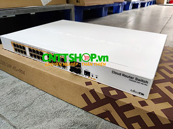 CRS328-24P-4S+RM MikroTik 24 port Gigabit Ethernet router/switch.