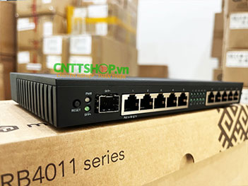 Router Mikrotik RB4011iGS+RM CPU 4 Quad-Core 1,4Ghz, Ram 1GB, 10 Port 1G Ethernet, 1 Port SFP+