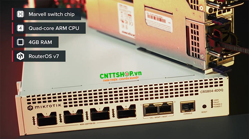 Switch CRS804-4DDQ-hRM có phần cứng mạnh mẽ