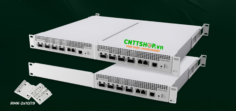 Switch Mikrotik CRS804-4DDQ-hRM có kích thước 1U nhỏ gọn