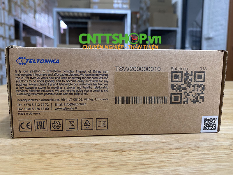 TSW200 Switch Industrial Teltonika 8x 1GE PoE+, 2x SFP ports