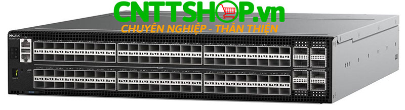 Switch Dell EMC Networking S5296F-ON with 96 Ports 25GbE SFP28 + 8x 100GbE QSFP28, 2x AC PSU, Fan modules.