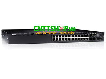 N3024EP-ON Dell EMC PowerSwitch 24 Ports PoE+, 2x SFP+ 10GbE, 2xGbE SFP combo