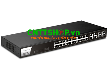 DrayTek VigorSwitch G1282 24-Port RJ-45 4-Combo Ports Managed Switch
