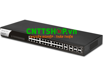 DrayTek VigorSwitch G1282 24-Port RJ-45 4-Combo Ports Managed Switch