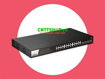 Thiết bị Switch DrayTek VigorSwitch P1281x 28-Port Gigabit PoE+ Web Smart