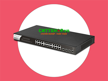 Thiết bị Switch DrayTek VigorSwitch P1281x 28-Port Gigabit PoE+ Web Smart