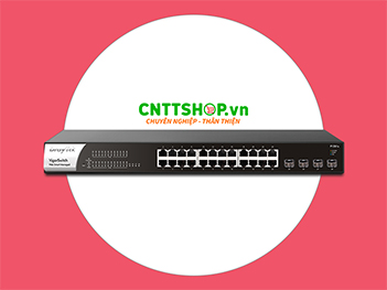 Thiết bị Switch DrayTek VigorSwitch P1281x 28-Port Gigabit PoE+ Web Smart