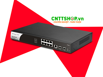 Switch DrayTek VigorSwitch P2100 10 Ports GbE PoE 140W, 2 Port SFP