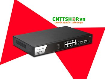 Switch DrayTek VigorSwitch P2100 10 Ports GbE PoE 140W, 2 Port SFP