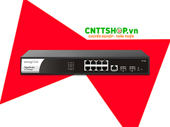 Switch DrayTek VigorSwitch P2100 10 Ports GbE PoE 140W, 2 Port SFP