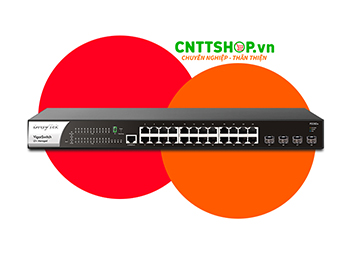 Thiết Bị Switch DrayTek VigorSwitch P2282x 28-Port L2+ Managed 10G PoE
