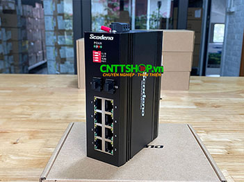 Scodeno V-IS10F-8P-2S 8 Port 10/100Mbps POE, 2 Port Gigabit Fiber (SFP) Uplink Industrial Switch