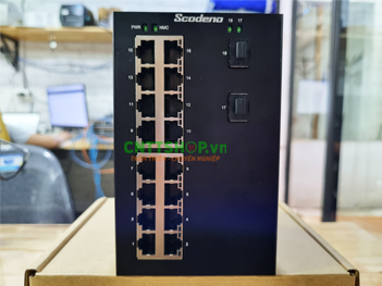 Switch Industrial V-IS10G-16P-2S-MV 16 x 1G PoE+ RJ45, 2 x SFP Machine Vision