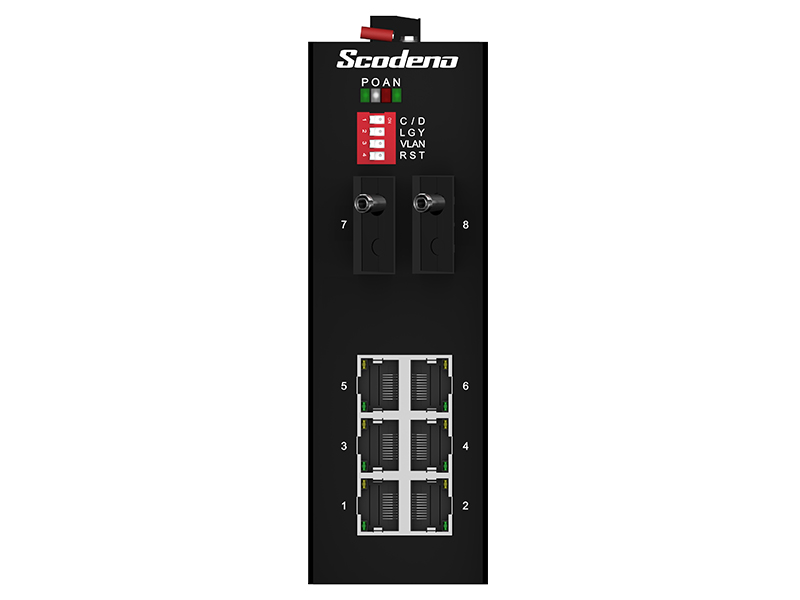 Scodeno V-IS10F-6T-2FC20-B 6x 10/100Mbps RJ45, 2x FC Port Industrial Switch