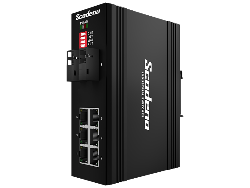 Scodeno V-IS10F-6T-2SC20-B 6x 10/100Mbps RJ45, 2 SC Port Industrial Switch