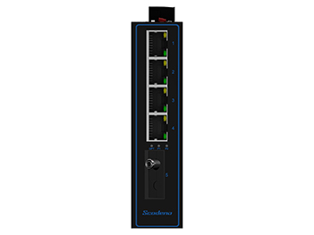 Scodeno V-IS10G-4T-FC20-B 4x 10/100/1000M RJ45, 1 Port Fiber Uplink Industrial Switch