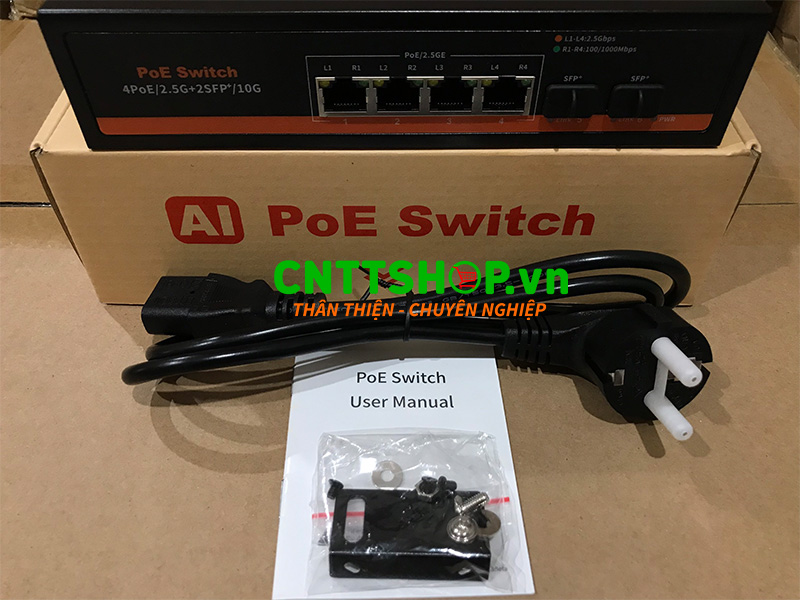 Switch Unmanaged VSTeK VS-4x2.5-2XS 4 Port 2.5G, 2x 10G SFP