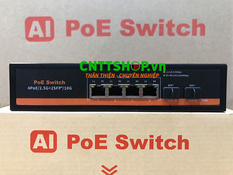 Switch Unmanaged VSTeK VS-4x2.5-2XS 4 Port 2.5G, 2x 10G SFP