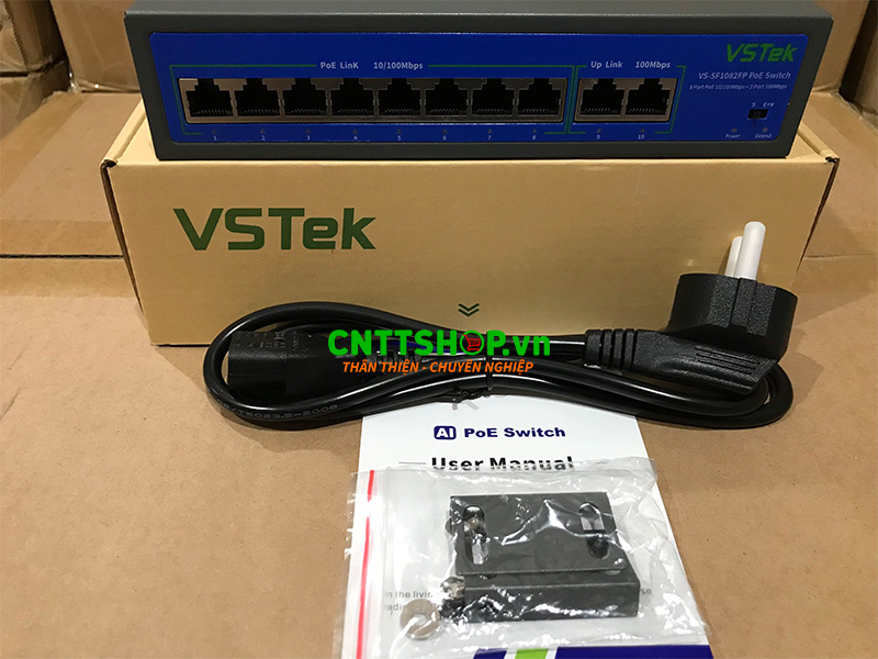 Switch Unmanaged VSTeK VS-SF1082FP 8x 10/100Mbps PoE 120W