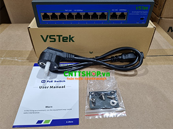 VS-SF1082P Switch Unmanaged VSTeK 8x PoE 10/100M, 2x 1G uplink