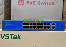 VS-SF1162P Switch Unmanaged 16x 10/100Mbps, 2x 1G RJ45, PoE 250W