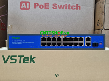 Switch Unmanaged VSTeK VS-SF1163P 16 port 10/100M PoE 250W