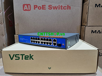 Switch Unmanaged VSTeK VS-SF1163P 16 port 10/100M PoE 250W