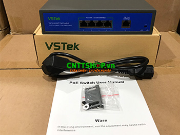 Switch Unmanaged VSTeK VS-SG1041P 4x 1G PoE 78W, 1x Uplink 1G