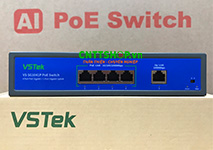 Switch Unmanaged VSTeK VS-SG1041P 4x 1G PoE 78W, 1x Uplink 1G