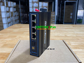 IMF-4P-1SC-B Media Converter công nghiệp 4-Port POE 10/100M + 1-Port SC, single mode TX1550/RX1310nm 1 sợi quang 20Km