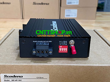 IMF-4P-1SC Media Converter công nghiệp 4-Port POE 10/100M + 1-Port SC, single mode 1310nm, 2 sợi quang 20Km