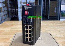Media Converter công nghiệp 8-Port POE 10/100M + 2-Port SC, single mode 1310nm, 2 sợi quang 20Km
