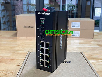 IMF-8P-2SFP Media Converter công nghiệp 8-Port POE 10/100M + 2-Port SFP, single/multi mode 850/1310/1550nm