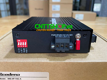 IMG-4P-1SC-A Media Converter Scodeno IMG-4P-1SC-A 4x 1GbE PoE, 1x SC port, single mode, 20Km