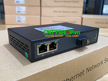 MF-2P-1SC-A Media Converter 2x 10/100 POE+ 1xSC Port Single Mode TX1310/RX1550nm 1 Sợi Quang 20Km
