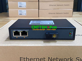 MF-2P-1SC-B Media Converter 2x10/100 POE+ 1xSC Port Single Mode TX1550/RX1310nm 1 Sợi Quang 20Km