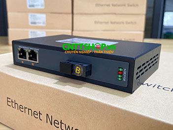 MF-2P-1SC-B Media Converter 2x10/100 POE+ 1xSC Port Single Mode TX1550/RX1310nm 1 Sợi Quang 20Km