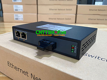 MF-2P-1SC Media Converter 2x10/100 POE+ 1xSC Port Single Mode 1310nm 2 Sợi Quang 20Km