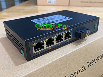 MF-4P-1SC-A Media Converter 4x 10/100 POE+ 1xSC Port Single Mode TX1310/RX1550nm 1 Sợi Quang 20Km