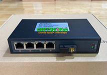 Media Converter 4x 10/100 POE+ 1xSC Port Single Mode TX1550/RX1310nm 1 Sợi Quang 20Km