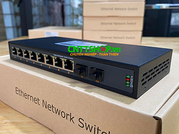 MF-8P-2SFP Media Converter 8x 10/100 POE+ 2xSFP Single/Multi Mode 1310/1550/850nm