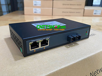 MG-2P-1SC Media Converter 2x10/100/1000 POE+ 1xSC Port single mode 1310nm 2 sợi quang 20Km