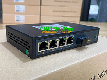 MG-4P-1SC-A Media Converter 4x 10/100/1000 POE+ 1xSC Port single mode TX1310/RX1550nm 1 sợi quang 20Km