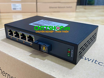 MG-4P-1SC-A Media Converter 4x 10/100/1000 POE+ 1xSC Port single mode TX1310/RX1550nm 1 sợi quang 20Km