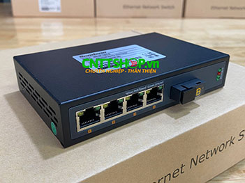 MG-4P-1SC-B Media Converter 4x 10/100/1000 POE+ 1xSC Port single mode TX1550/RX1310nm 1 sợi quang 20Km